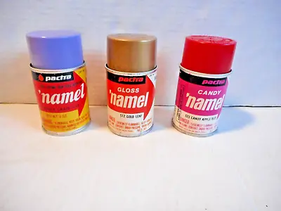 3 Vintage 1963 - 1972 Pactra Spray Paint Cans Candy Apple Red Grape Purple Gold • $29.99