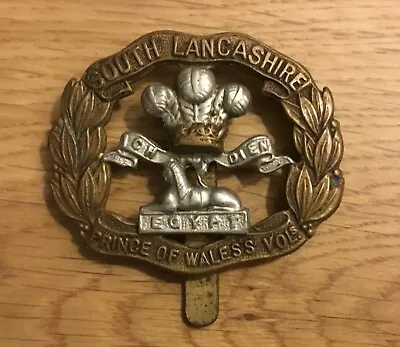 South Lancashire Regiment Cap Badge In Bi Metal On Slider Genuine • £5.99