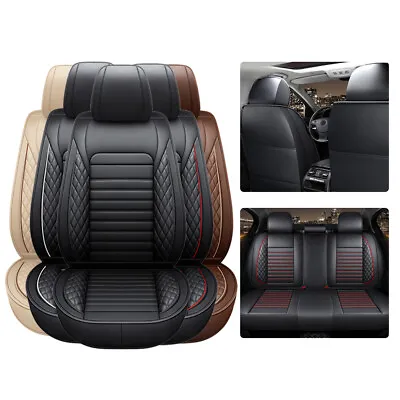 Waterproof Leather Car Seat Covers Set Universal Custom Fit Cushion Protector • $75.99
