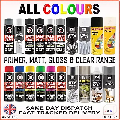 Spray Paints All Purpose Aerosol Primer Matt Gloss Satin Lacquer • $6.19
