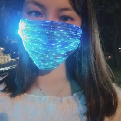 7 Color LED Light Up Face Mask Glowing Luminous Rave Mask For Party Festival • $18.17