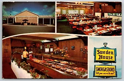 Sweden House Smorgasbord Restaurant Sarasota Florida Postcard • $4.85