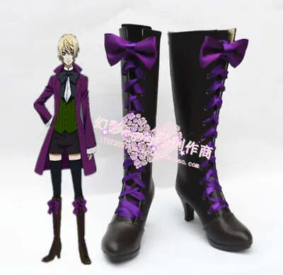 Black Butler Kuroshitsuji Earl Alois Trancy Anime Cosplay Shoes Heel Boots H016 • $44.53