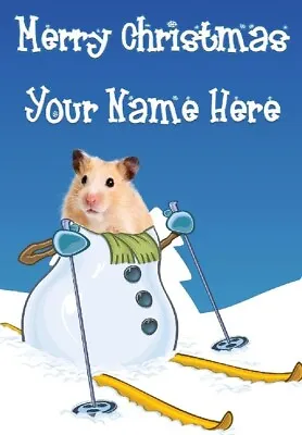 Sm46 Hamster   Christmas Greetings Card Personalised Fun Cute A5 • £3.25