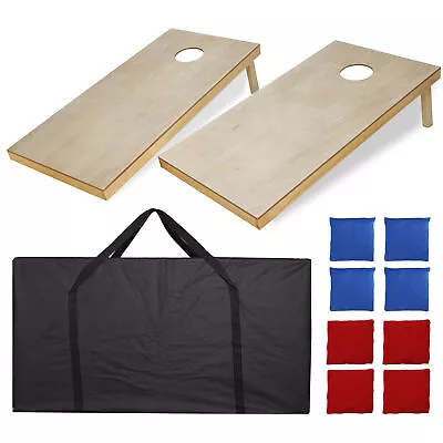 4x2Ft Unfished Wooden Cornhole Boards Game Set Regulation Size W/8 Bean Bag Toss • $78.58