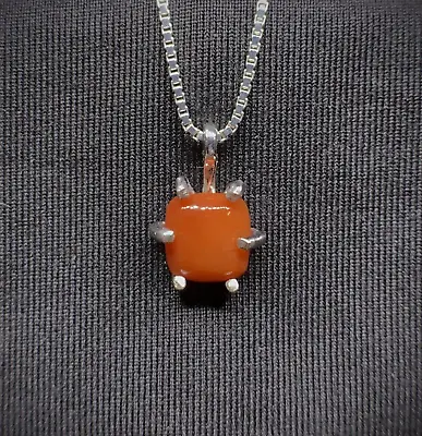 Bloody Red Mexican Fire Opal Designer Custom Handmade Sterling Silver Necklace • $35