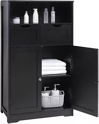 Black Ebony Wooden Microwave Stand Floor Storage Cabinet Utility Kitchen Office • $159.90