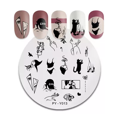 Reusable Stamping Plate Nail Art Stencils Template Design - Gel Polish Paint • £3.25