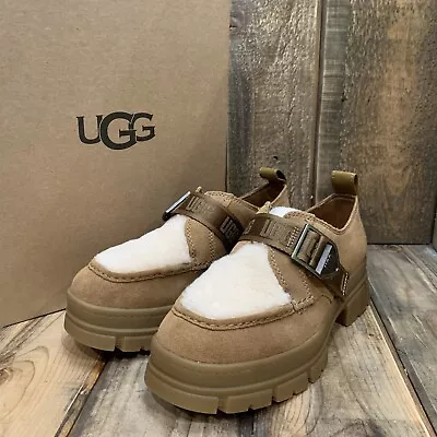 Ugg Ashton Shoe Chestnut Nubuck Leather Wool Lug Platform Women Us 9 Uk 7 Eu 40 • $99