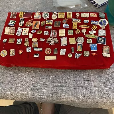 Vintage Mixed LOT 75 Pins Tie Tacs Stick Pins Unique Collection Olympics Worldly • $40