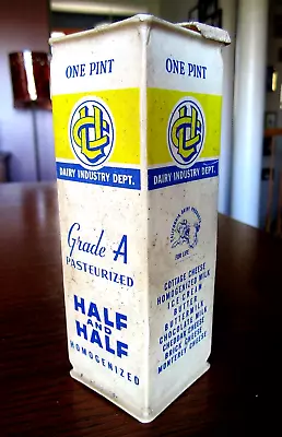 1940's UNIVERSITY OF CALIFORNIA Cal. CA. Dairy COLLEGE Milk PINT Bottle CARTON • $15.50