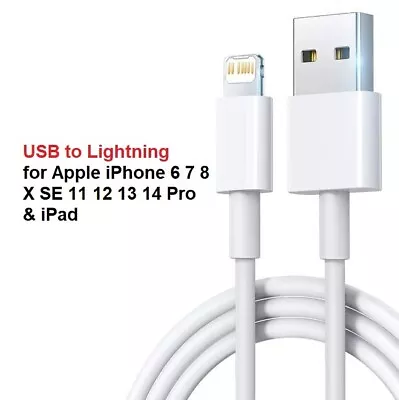 USB Charging Cable For Apple Data Lead For IPhone 6 7 8 X SE 11 12 13 14 & IPad • £2.39