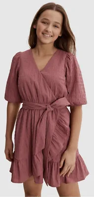 $49.95 • Buy NEW! Country Road Teen Textured Wrap Dress In Cedar - Size 12