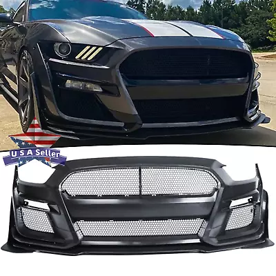 Fits 15-17 Ford Mustang  GT500 Style  Front Bumper Cover Bodykit Conversion PP • $920
