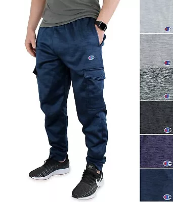 Champion Men's Cargo Sweatpants Taper Leg Fleece Four Pocket Jogger Workout Pant • $21.99