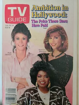 1987 July 18-24 TV GUIDE Ambition In Hollywood Oprah Victoria Principal Kate Jac • $3.50