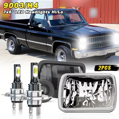 For Chevrolet C10 C20 C30 1981-1986 Pair 7x6  5x7 LED Headlights Hi/Lo Lamps • $89.99