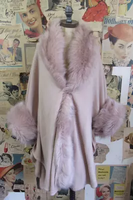 £15 • Buy Foreva Young Light Pink / Beige Faux Fur Cape One Size