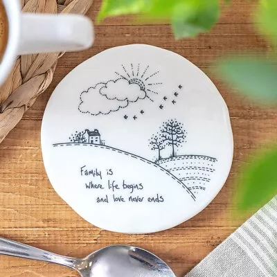 East Of India ‘Family Is Where The Life Begins’ Countryside Coaster • £6.99