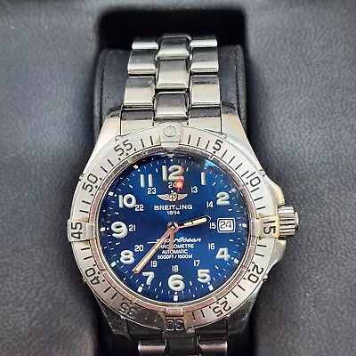 Breitling A17360 Superocean Chronometer Automatic 42mm Blue Dial Watch • $1400