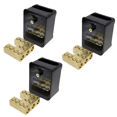 3 X 100A Isco Link Box For Meter Tails Single Pole 5 Way 35mm² Junction 100 Amp • £19.95