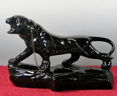 Vintage Ceramic Black Panther Planter Figurine Mid Century • $75