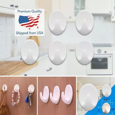 5PCS Self Adhesive Hanger Hooks Stick On Wall Sticky Towel / Coat Hanging Hook • $6.99