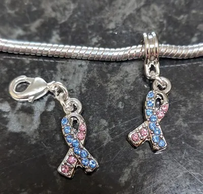 Miscarriage Baby Loss Stillborn Awareness Ribbon European Charm Or Clip On • £2.50