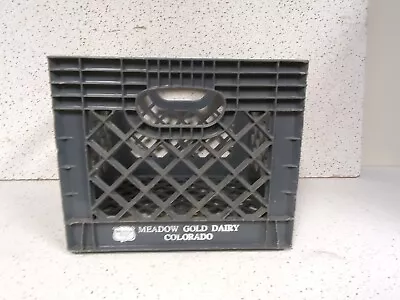 Meadow Gold Dairy Plastic Milk Crate Gray Grey Vintage VTG CO Colorado Stackable • $35