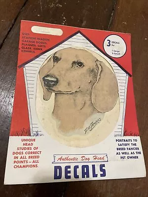 Vintage Authentic Dog Head Decals Dachshund 9111 • $10