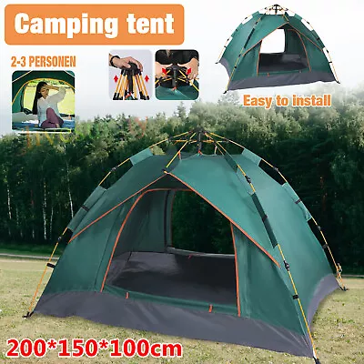 2-3Man Automatic Instant Double-Layer Pop Up Camping Tent Waterproof Outdoor^NEW • £22.59