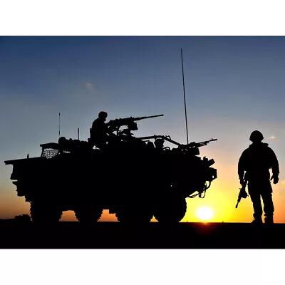 £12.99 • Buy Frere Military UK Jackal Vehicle Soldier Silhouette Canvas Wall Art Print Poster