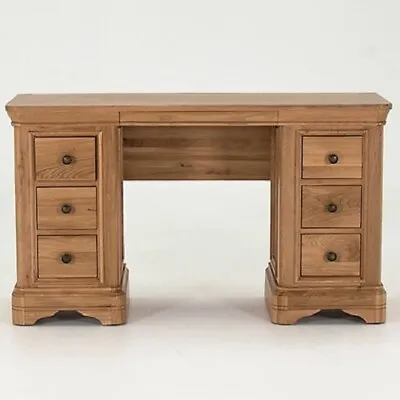 Solid Oak 7 Drawer Dressing Table W130cm X D42.5cm X H75cm BELLINI • £789