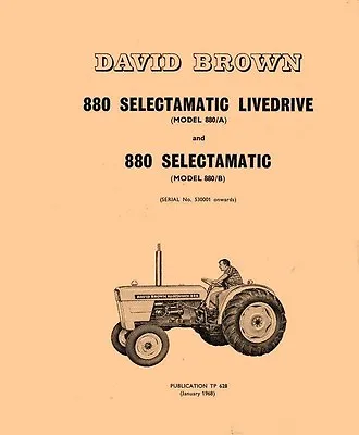 $19.46 • Buy 880 A B  David Brown Case Tractor Parts Catalog Manual