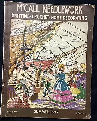 McCall’s Needlework & Crafts Summer 1947 Roy Rogers Smocking Crochet Knitting • $7.50