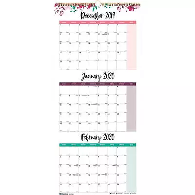 REDC171129 3-Month Colorful Wall Calendar 1 Each FloralP • $20.23