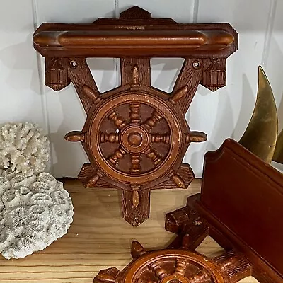 Vintage Ship Wheel Shelf Pair 1930s - 40s Shelves • $139.95