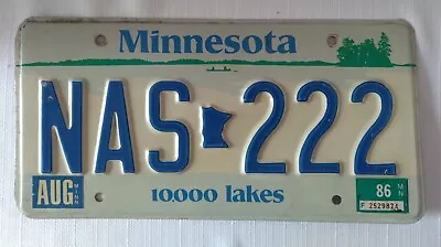 One Vintage Minnesota License Plate 1986 Blue And Cream 10000 Lakes 12  X 6  • $9.50