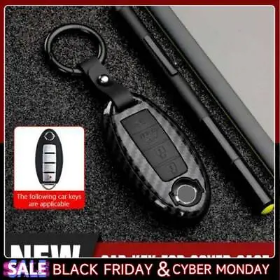 Carbon Fiber Style Smart Key Fob Cover Case Holder For Nissan  4 Button • $11.99