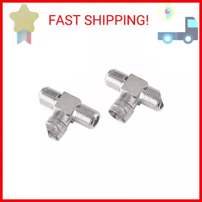 QDiShi 2 Pack Coaxial Cable Connector TV Splitter 2 In 1 Out F Type RG6 Male To • $7.69