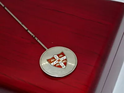 £100 • Buy Antique Sterling Silver & Enamel Shield Crest Hat Pin - Birmingham 1912