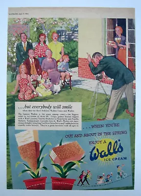 Original Vintage Colour Paper Advert Walls Ice Cream Brickette & Bumper 1954 • £7.97