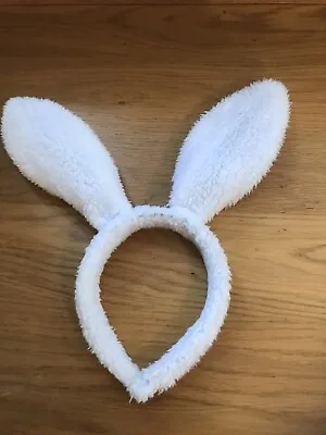 Sweet Little White Flock Rabbit Bunny Ears Onhead Band Child  Adult Fancy Dress • £1.99