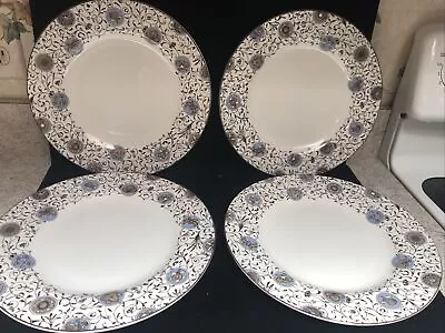 Set Of 4 Martha Stewart Wedgwood Conservatory Medallion 10⅞  Dinner Plates (BK4) • $37.75