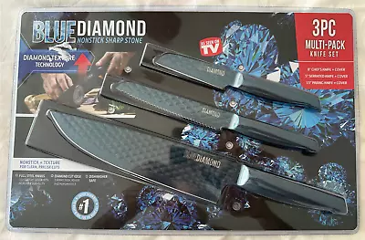 Blue Diamond 3 Nonstick Sharp Stone Knife Set New In Package • $15.99