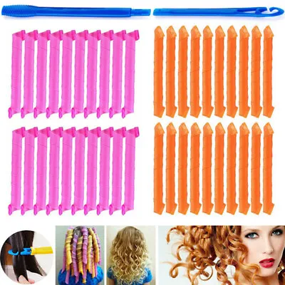£9.99 • Buy 20Pcs Magic Hair Curlers Heatless Long Hair Curling Spirals No Heat Curl DIY Set