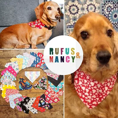 Handmade Dog Bandana Slide On Collar Neckerchief Scarf Gift Present • £3.99