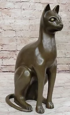 French Artist Moigniez Genuine Bronze Egyptian Cat Sculpture Statue Home Gift • $229.50