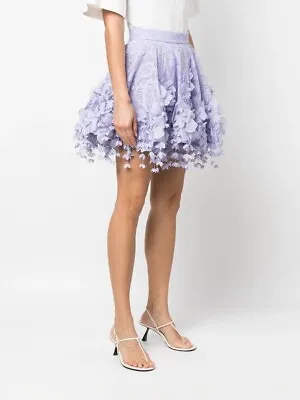 Zimmermann High Tide Flip Mini Skirt Lace Periwinkle Size 2 • $726.18