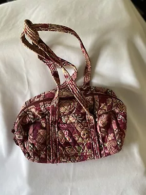 Retired Vera Bradley Piccadilly Plum Maroon Paisley Handbag Purse • $14.99